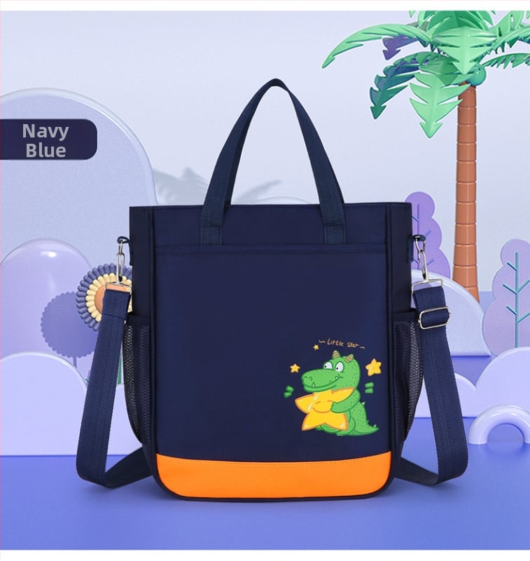 Училищна чанта с карикатурен животински принт, Oxford плат, капацитет до 20 л, цип за отваряне