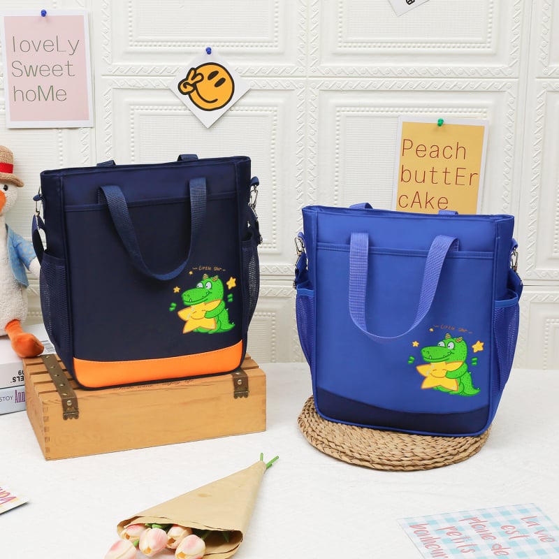 Училищна чанта с карикатурен животински принт, Oxford плат, капацитет до 20 л, цип за отваряне