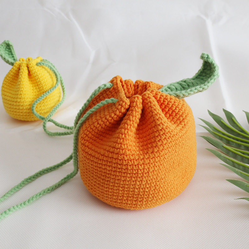 Монетник от вълна с плоден модел, свеж и сладък стил, джобен тип портфейл