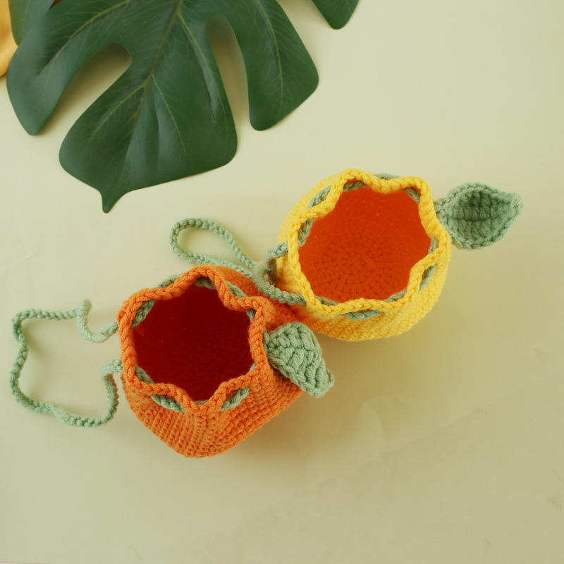 Монетник от вълна с плоден модел, свеж и сладък стил, джобен тип портфейл