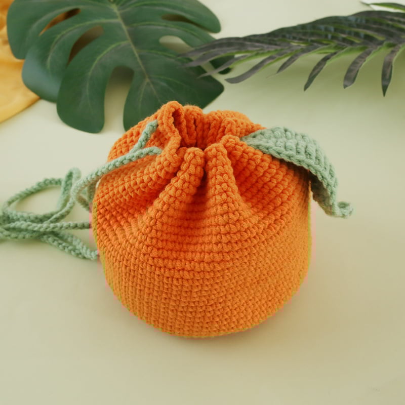 Монетник от вълна с плоден модел, свеж и сладък стил, джобен тип портфейл