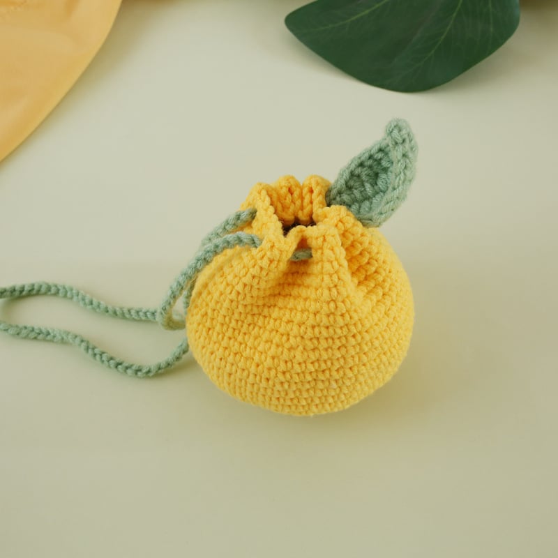 Монетник от вълна с плоден модел, свеж и сладък стил, джобен тип портфейл