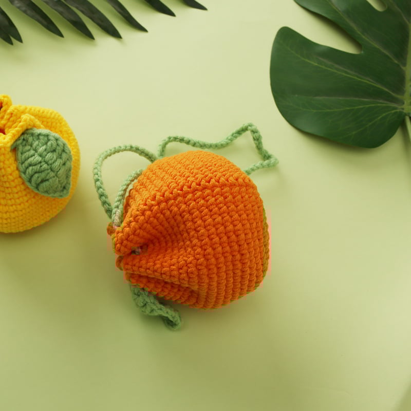 Монетник от вълна с плоден модел, свеж и сладък стил, джобен тип портфейл