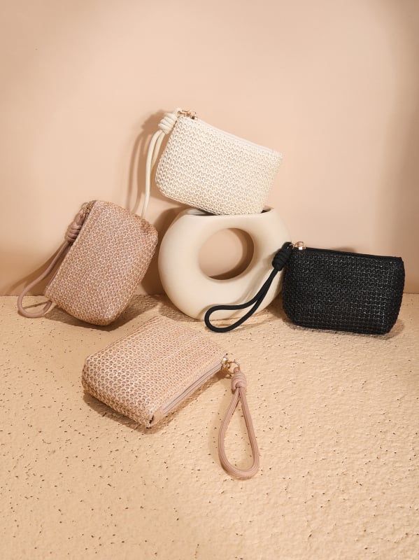 Монетник от слама — ултралек, с едно сгъване, преносим клъч за ключове и карти