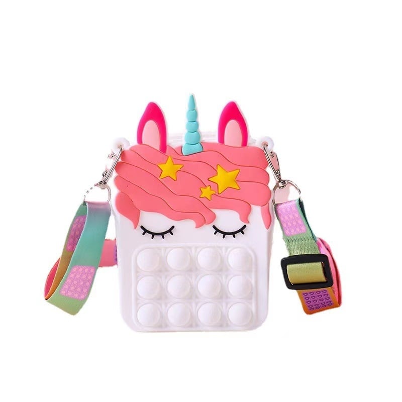 Силиконов монетник с животински принт, еднорог, уличен стил, водоустойчив и износоустойчив, компактно съхранение