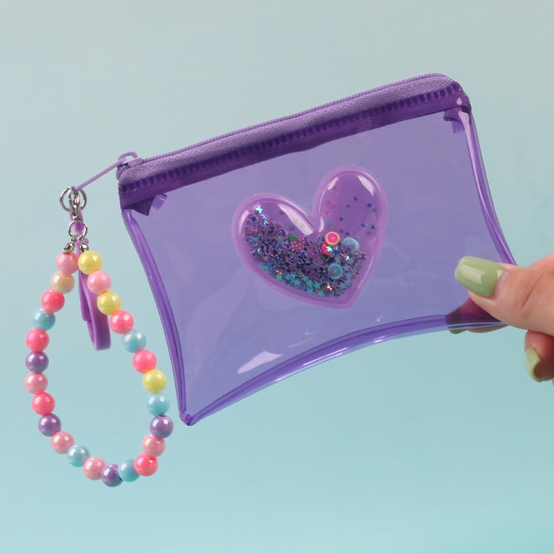 PVC монетник със сърцевиден модел, уличен стил, унисекс, 1 сгъвка, за домашно съхранение