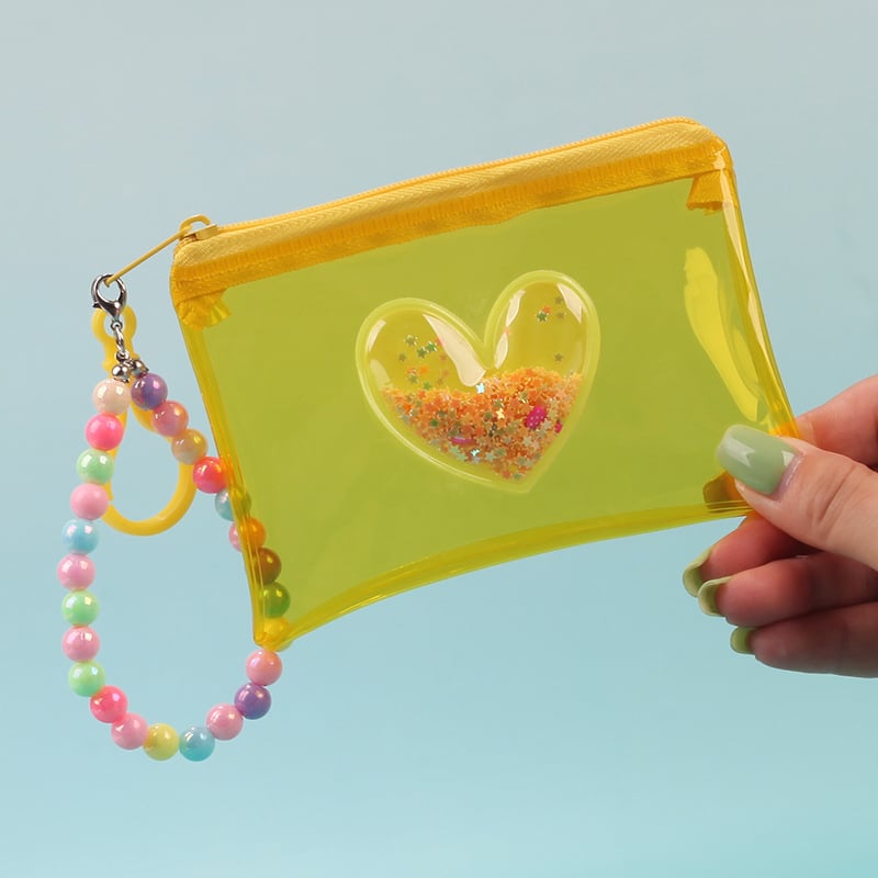 PVC монетник със сърцевиден модел, уличен стил, унисекс, 1 сгъвка, за домашно съхранение