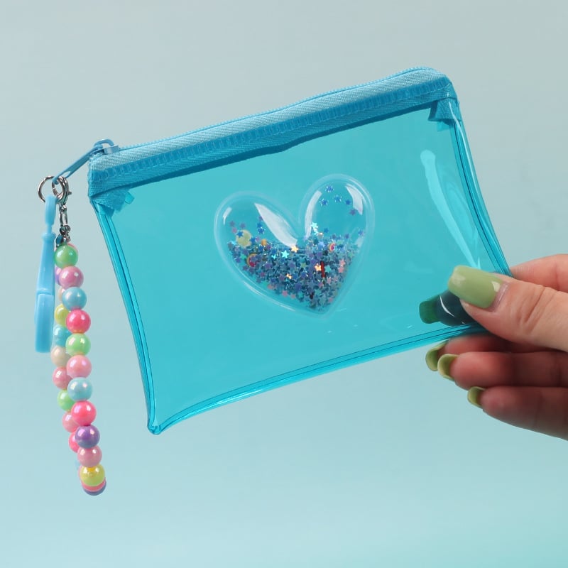 PVC монетник със сърцевиден модел, уличен стил, унисекс, 1 сгъвка, за домашно съхранение