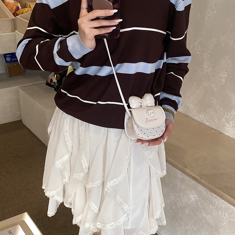 Dječja crossbody torba s mačjim ušima i anime uzorkom, ultra lagana PU tkanina, BM-1211, 1 preklop novčanik