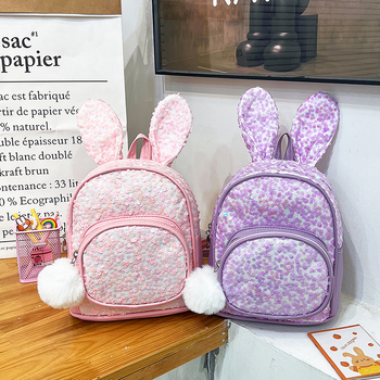 Gyermekek hátizsák nyuszifüllel – PU anyag, vízálló, modell 508, bélés poliészter