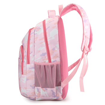 Ученическа раница за основно училище, материал Nylon, износоустойчива, стил сладък, геометричен модел, презрамки с въздушна възглавница
