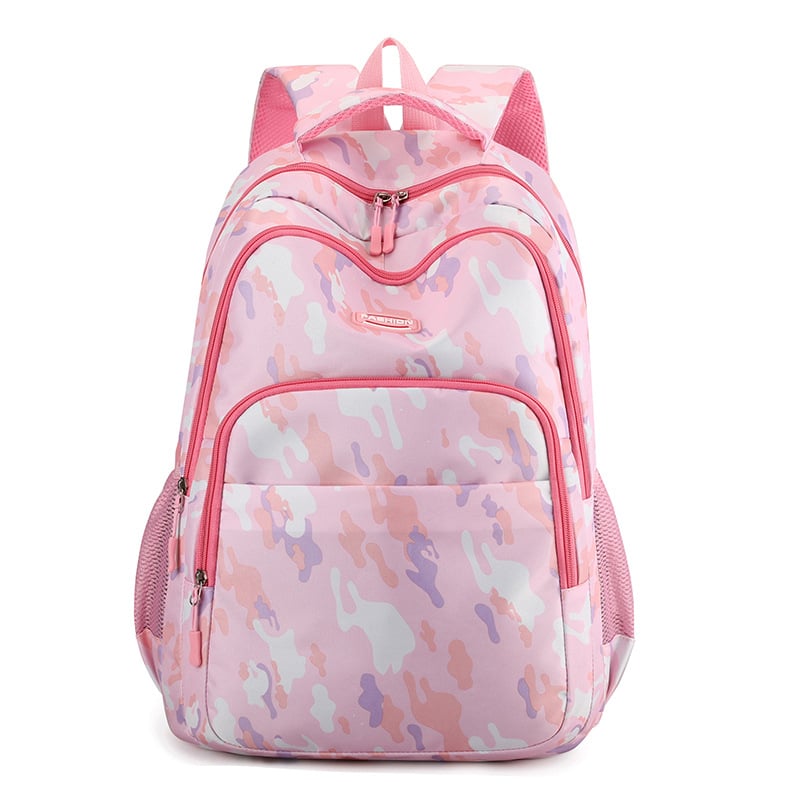 Ученическа раница за основно училище, материал Nylon, износоустойчива, стил сладък, геометричен модел, презрамки с въздушна възглавница