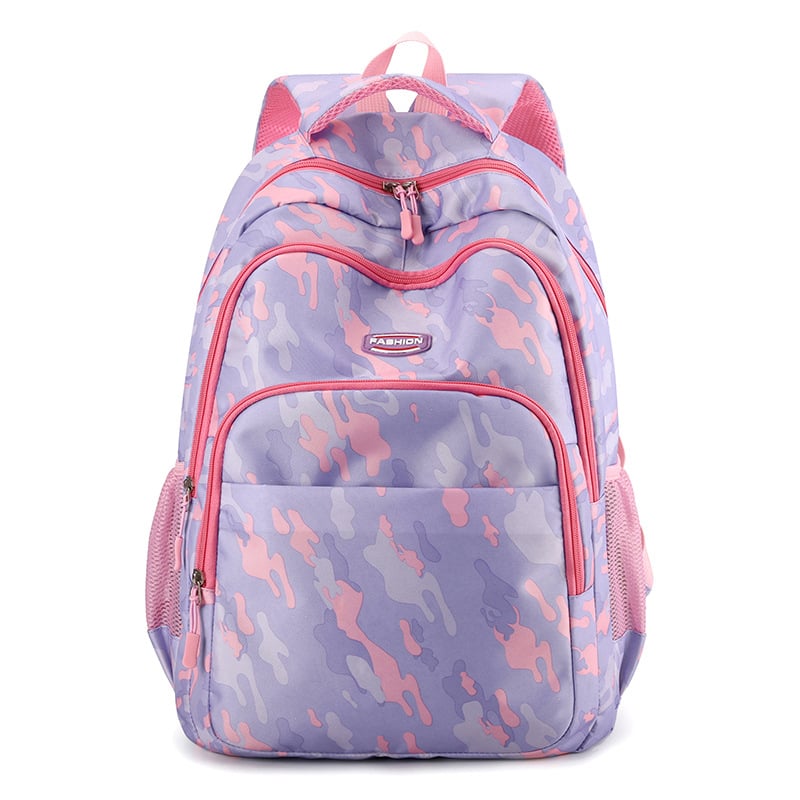Ученическа раница за основно училище, материал Nylon, износоустойчива, стил сладък, геометричен модел, презрамки с въздушна възглавница