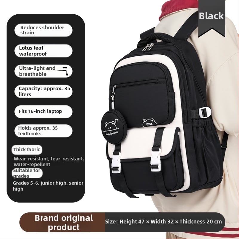 Раница за ученици: оксфорд плат, дишаща и водоустойчива, супер лека и издръжлива, разширяем капацитет, презрамки с въздушни подплънки