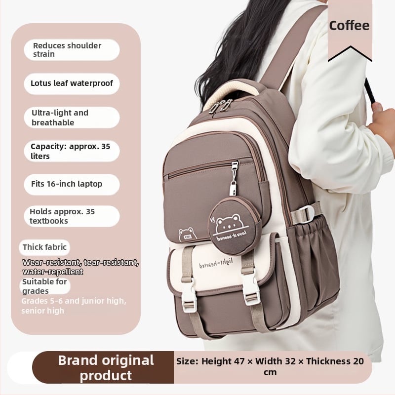 Раница за ученици: оксфорд плат, дишаща и водоустойчива, супер лека и издръжлива, разширяем капацитет, презрамки с въздушни подплънки