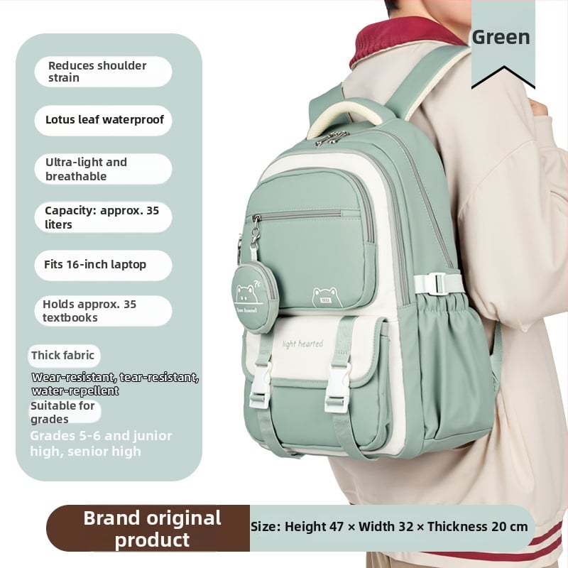 Раница за ученици: оксфорд плат, дишаща и водоустойчива, супер лека и издръжлива, разширяем капацитет, презрамки с въздушни подплънки