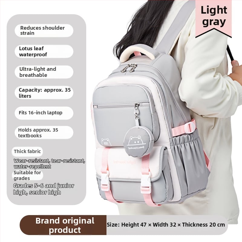 Раница за ученици: оксфорд плат, дишаща и водоустойчива, супер лека и издръжлива, разширяем капацитет, презрамки с въздушни подплънки