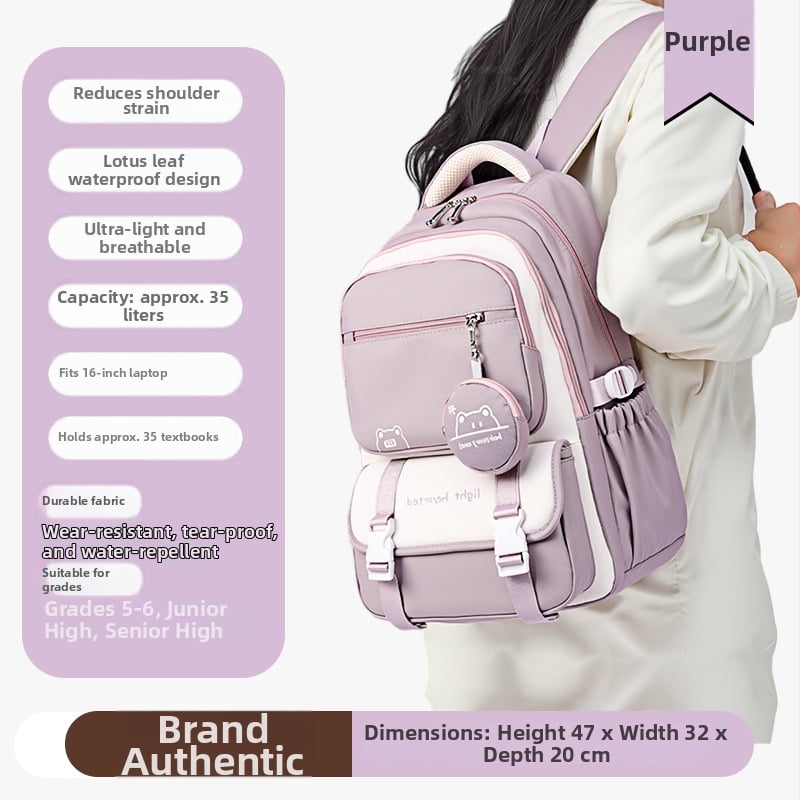 Раница за ученици: оксфорд плат, дишаща и водоустойчива, супер лека и издръжлива, разширяем капацитет, презрамки с въздушни подплънки