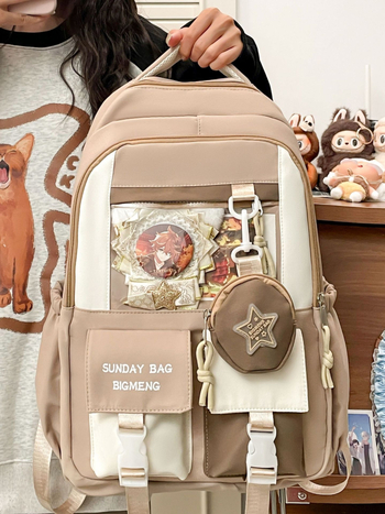 Ученическа раница унисекс за ученици 5–6 клас, найлон, водоустойчива, протектор за гръб