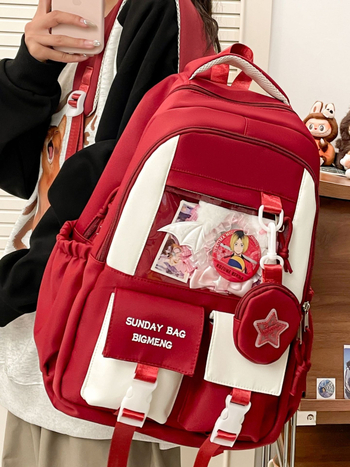 Ученическа раница унисекс за ученици 5–6 клас, найлон, водоустойчива, протектор за гръб