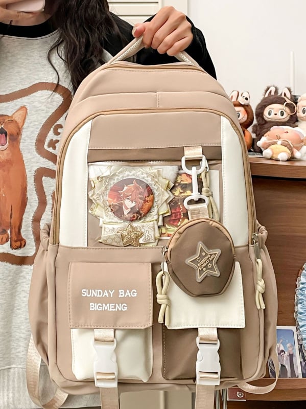 Ученическа раница унисекс за ученици 5–6 клас, найлон, водоустойчива, протектор за гръб