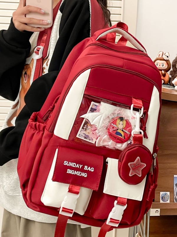 Ученическа раница унисекс за ученици 5–6 клас, найлон, водоустойчива, протектор за гръб