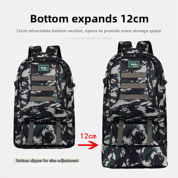 Планинска раница за туризъм 56–75 л, найлон, водоустойчива, износоустойчива, против кражба, разширяема, с извити презрамки, за 16-инчов лаптоп, геометричен принт