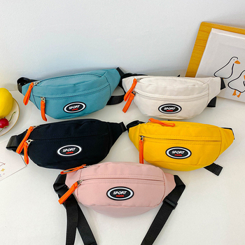Dječja torba za prsa u korejskom stilu s uzorkom slova, lagana crossbody, unisex, najlon, prozračna, ljeto 2025