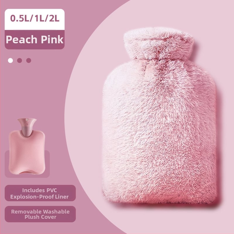 Pliušinis karšto vandens maišelis su PVC aukštos tankio, pripildytas vandeniu, 300 g, skirta viso kūno šildymui