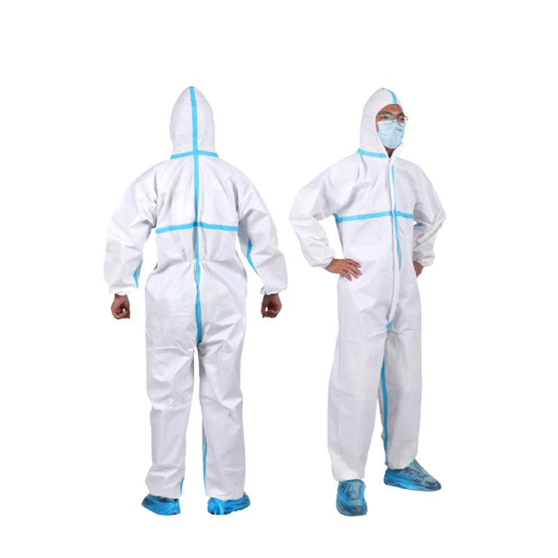 Еднократни защитни гащеризони PP+PE, водоустойчиви и прахоустойчиви, цялостен модел за лаборатории, чисти стаи, ферми и инспекции