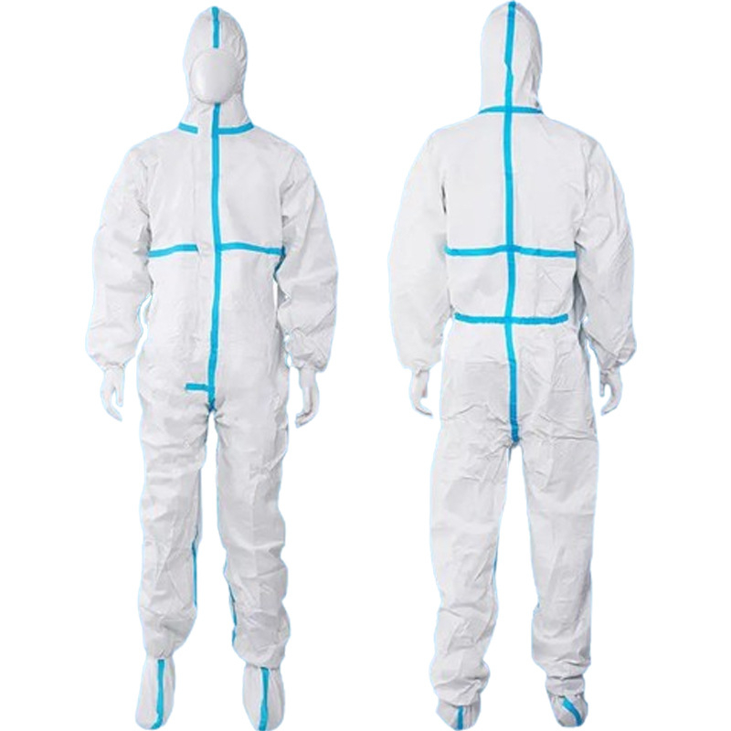 Еднократни защитни гащеризони PP+PE, водоустойчиви и прахоустойчиви, цялостен модел за лаборатории, чисти стаи, ферми и инспекции