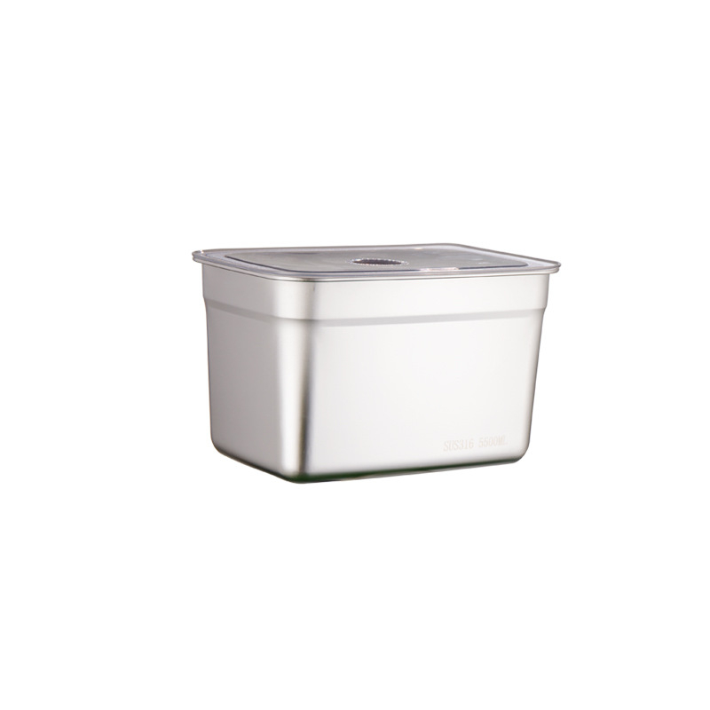 304 rozsdamentes acélból készült ételtároló doboz, téglalap alakú, zárható, mikróhullámú sütő kompatibilis
