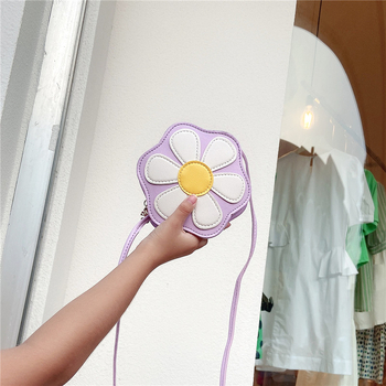 Dječja torbica od PU kože, preko ramena s cvjetnim oblikom, sladak geometrijski uzorak, za učenice osnovne škole