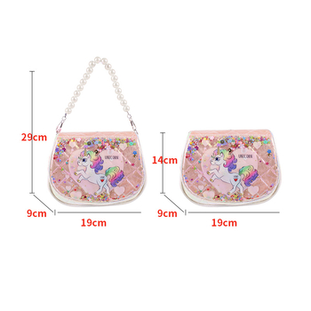 Dječja crossbody torbica u obliku jednoroga, materijal: superfinom vlakna, vodootporna, kapacitet 20, podstava od najlona