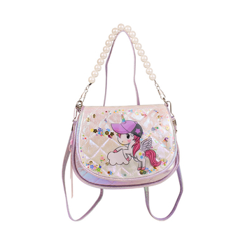 Dječja crossbody torbica u obliku jednoroga, materijal: superfinom vlakna, vodootporna, kapacitet 20, podstava od najlona
