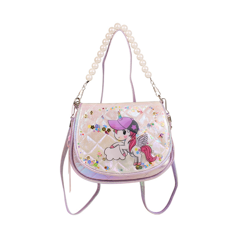 Dječja crossbody torbica u obliku jednoroga, materijal: superfinom vlakna, vodootporna, kapacitet 20, podstava od najlona