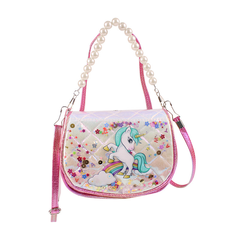 Dječja crossbody torbica u obliku jednoroga, materijal: superfinom vlakna, vodootporna, kapacitet 20, podstava od najlona