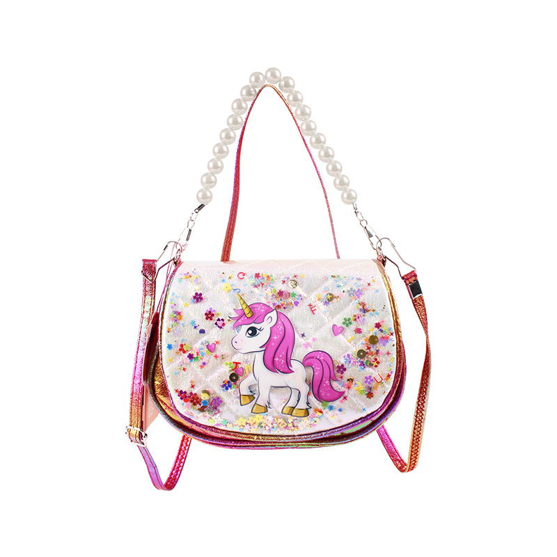 Dječja crossbody torbica u obliku jednoroga, materijal: superfinom vlakna, vodootporna, kapacitet 20, podstava od najlona