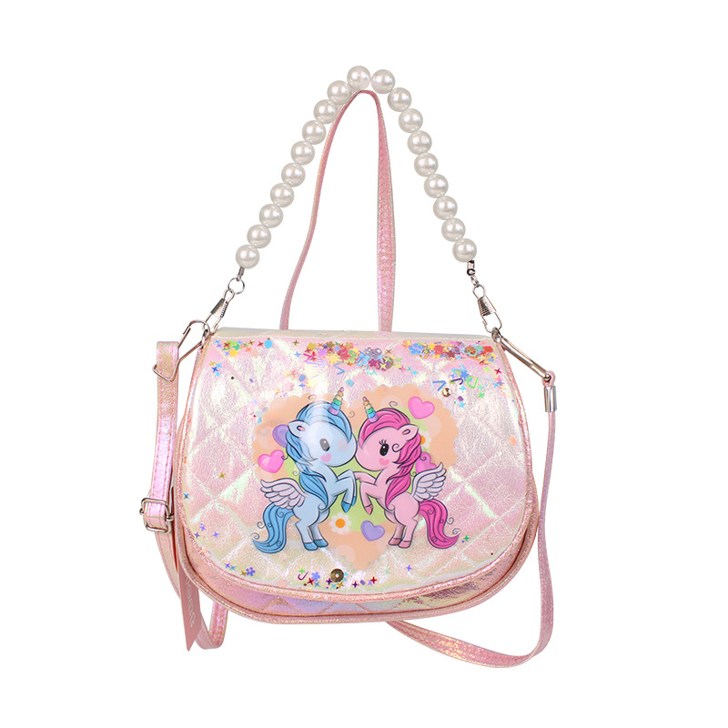 Dječja crossbody torbica u obliku jednoroga, materijal: superfinom vlakna, vodootporna, kapacitet 20, podstava od najlona