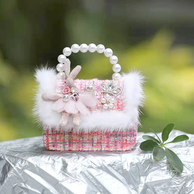 Plišani zeka crossbody novčanik za djevojčice i djecu – mini lutka torbica, podstava od poliestera, životinjski uzorak, dječji slatki stil (Jin Yuna)