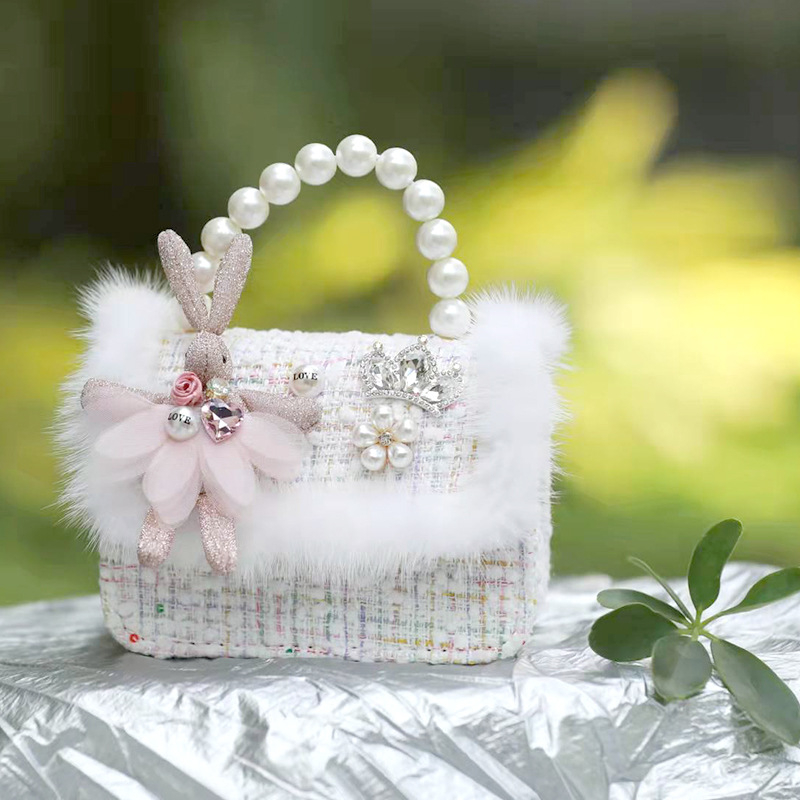 Plišani zeka crossbody novčanik za djevojčice i djecu – mini lutka torbica, podstava od poliestera, životinjski uzorak, dječji slatki stil (Jin Yuna)