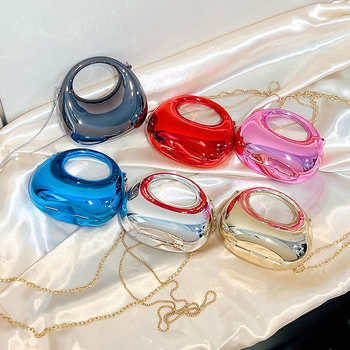 Crossbody чанта от акрил със форма на полумесец, магнитно закопчаване, вътрешен джоб, марка Yuxuan.