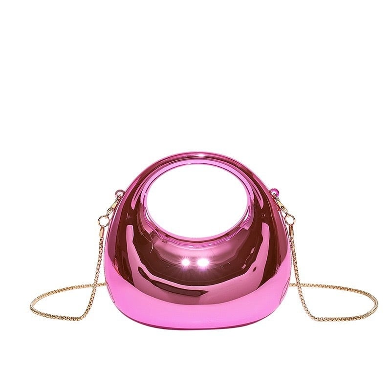 Crossbody чанта от акрил със форма на полумесец, магнитно закопчаване, вътрешен джоб, марка Yuxuan.