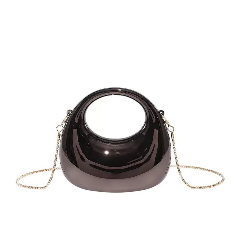 Crossbody чанта от акрил със форма на полумесец, магнитно закопчаване, вътрешен джоб, марка Yuxuan.