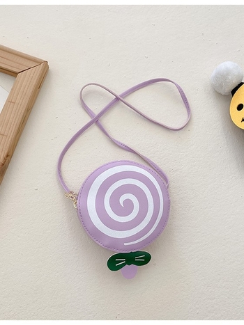 Dječja torbica za rame u korejskom stilu s Candy uzorkom, PU materijal, ultra lagana, podstava od sintetičke kože, za djevojčice predškolske dobi