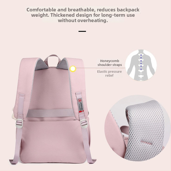 Ученическа раница за момичета от найлон, лека, дишаща, с голям капацитет и защита на гръбнака