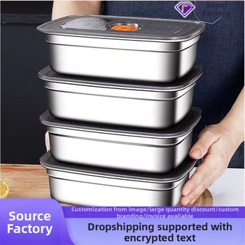 Хранителна кутия от неръждаема стомана 316/304 със уплътнение, квадратна форма, капацитет 1–2 л