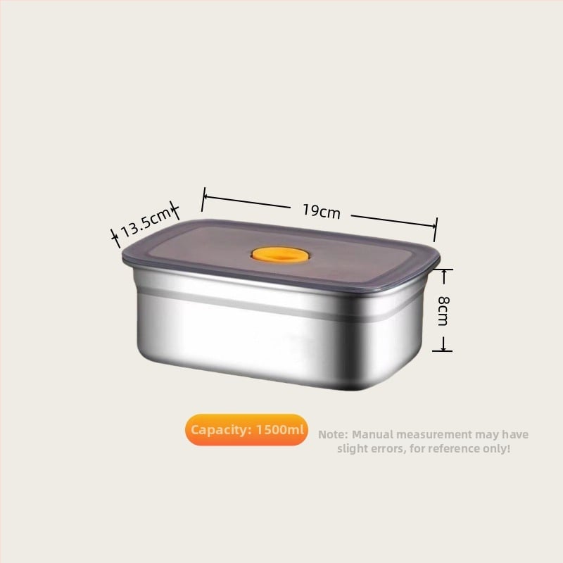 Хранителна кутия от неръждаема стомана 316/304 със уплътнение, квадратна форма, капацитет 1–2 л