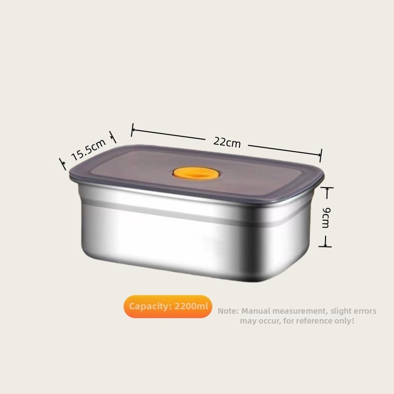 Хранителна кутия от неръждаема стомана 316/304 със уплътнение, квадратна форма, капацитет 1–2 л