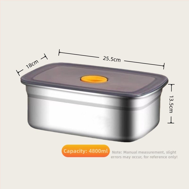 Хранителна кутия от неръждаема стомана 316/304 със уплътнение, квадратна форма, капацитет 1–2 л